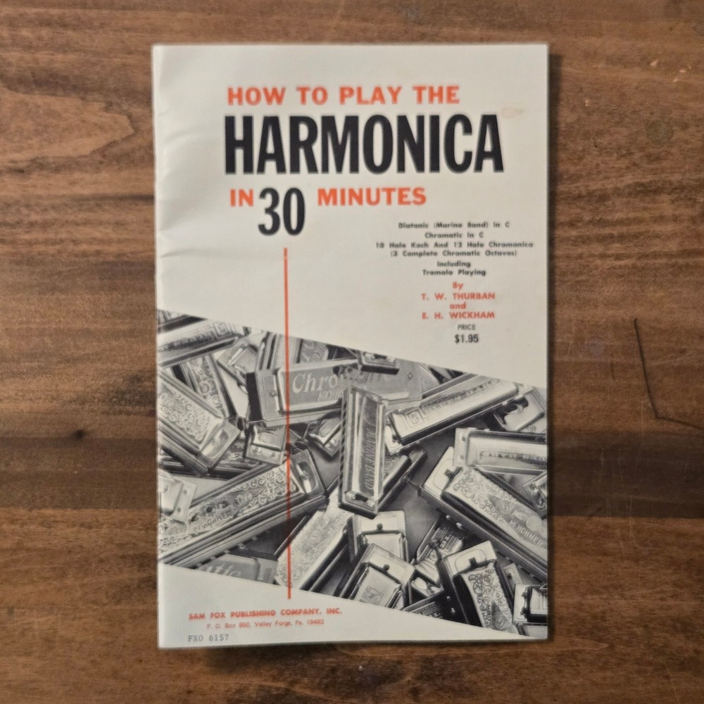 Vintage How To Play The Harmonica In 30 Minutes Instructional Booklet Sam Fox‎